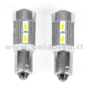 T4W 12V CANBUS 2 LAMPADINE MODELLO 10 SMD 5630 BIANCO LATTE LENTICOLARE ANTERIORE NO ERRORE SUPER CANBUS BA9S