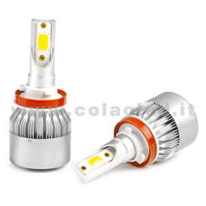 H11 7600LM KIT LED 2 LAMPADE 72W CON DIODI SCELTI KIT LED H11