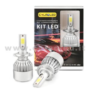 H7 7600LM KIT LED 2 LAMPADE 72W CON DIODI SCELTI KIT LED H7