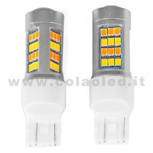 T20 CANBUS 2 LAMPADINE MODELLO DOPPIA INTENSITÀ 42 SMD 2835 BIANCO LATTE GIALLO NO ERRORE CANBUS 7443