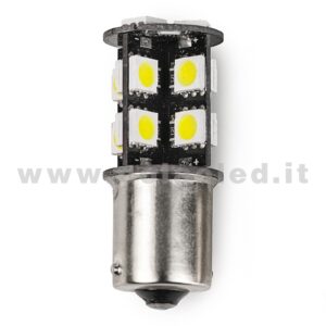 P21W 1 POLO 1156 CANBUS 1 LAMPADINA MODELLO 19 CHIP LED BIANCO LATTE NO ERRORE SUPER CANBUS BA15S