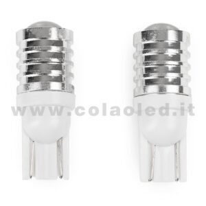 T10 LED 12V 24V CANBUS 2 LAMPADINE MODELLO 1 CHIP LED CREE BIANCO LATTE NO ERRORE CANBUS W5W