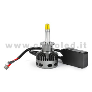 H1 CANBUS KIT LED MONO LED 1 LAMPADA 15000LM 60W USO LENTICOLARE BIANCO LATTE CON TRASFORMATORE CANBUS MONOLED H1