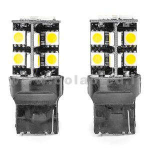 T20 CANBUS 2 LAMPADINE MODELLO DOPPIA INTENSITÀ 19 SMD 5050 BIANCO LATTE NO ERRORE CANBUS 7443