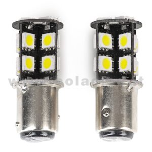 P21W 2 POLI 1157 CANBUS 2 LAMPADINE MODELLO 19 CHIP LED BIANCO LATTE NO ERRORE SUPER CANBUS BA15D