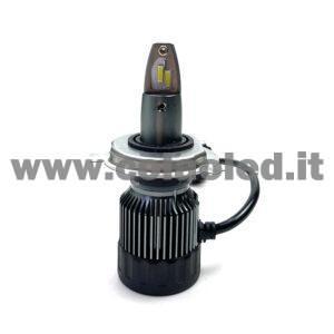 H4 6500LM 5800K MONO LED KIT LED 1 LAMPADA DOPPIA FUNZIONE LED 55W BIANCO LATTE SUPER MICRO MONOLED H4