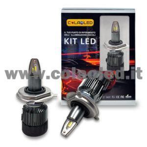 H4 13000LM 5800K MONO LED KIT LED 2 LAMPADE DOPPIA FUNZIONE LED 110W BIANCO LATTE SUPER MICRO MONOLED H4