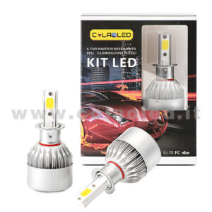 H3 7600LM KIT LED 2 LAMPADE 72W CON DIODI SCELTI KIT LED H3